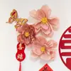 Papel Crepom Buquê Feito à Mão Conjunto Pronto Criativo Decoração de Quarto de Casamento Papel Flor de Papel Tridimensional Flor de Papel Janela Fundo Palco