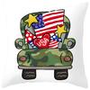 Cross-border Novo Dia da Independência dos EUA Pêssego Pele Impressa Travesseiro Sofá Carro Holiday Fronha Decorativa Venda por Atacado