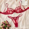 Conjunto de Sutiã e Calcinha de Renda Floral Super Bonito Doce e Sexy Lingerie Floral Fresca Conjunto de Sutiã Francês 24088