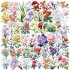 50 piezas Serie de ilustraciones de flores pegatinas coloridas personalizadas decoración creativa DIY pegatinas de grafiti para funda de teléfono de computadora