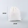 Bolsa de cordón de lienzo en blanco con logo personalizado, bolsa de cordón de algodón ecológica, bolsa de almacenamiento de regalo a prueba de polvo hecha a medida para arroz