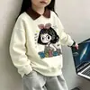 Sudadera de Dibujos Animados para Niños 2026 Otoño/Invierno Nuevo Estilo Sudadera de Algodón con Cuello Solapa para Niñas Pulóver Moderno Camiseta Básica para Niños Mayores