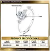 Amazon Venta Caliente Transfronteriza Más Vendido Anillo de Moissanita Huevo de Paloma con Ajuste de Cuatro Garras Chapado en Plata de Ley 925 Oro Blanco de 18K