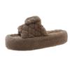 Versión coreana de moda de otoño e invierno nuevas letras alto sentido Mao Mao pantuflas de algodón suela gruesa 5CM cálido hogar ocio comercio exterior