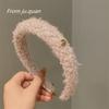 Faixa de cabelo de alta qualidade estilo francês faixa para lavar o rosto faixa de cabelo de celebridade da internet grampo de cabelo feminino faixa de cabelo de pelúcia outono e inverno faixa de cabelo de adorno estilo Chanel feminino