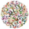50 Piezas de Pegatinas Transparentes de Colibrí Acuarela para Decorar Fundas de Teléfono, Maletas, iPad, Pegatinas Impermeables Transfronterizas
