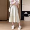 Falda de Punto Plegada para Mujer, Nuevo Estilo Otoño/Invierno 2026, Cintura Alta, Adelgazante, Falda de Paraguas de Línea A de Longitud Media