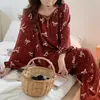 2026 Novo Conjunto de Pijama Pulôver de Algodão e Seda de Alta Qualidade para Mulheres Estilo Preguiçoso Manga Longa Roupa de Ar Condicionado