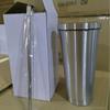 Vaso para coche de acero inoxidable simple 304 con borde negro y popote, de doble capa con aislamiento al vacío, taza de café portátil para exteriores