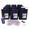 Set de regalo creativo: martillo de artemisa, máscara para ojos, caja de regalo con toalla, pequeño regalo práctico para apertura de salón de belleza, morado