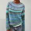 2025 Tejido de Aguja Gruesa Impresión Digital 3D Sudaderas Redondas para Hombre y Mujer Empalme de Rayas Prendas de Exportación Sudaderas para Mujer