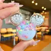 Botella Creativa de Arena Líquida Infundida con Aceite Acrílico, Perlas Blancas Luminosas, Accesorios Acrílicos de Paleta con Cabeza de Mickey, Mayoreo