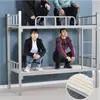 Cama de Solteiro com Estrutura de Ferro para Dormitório de Funcionários Cama Loft de Camas Duplas para Estudantes Construção Espaçosa de Canteiro de Obras Ferro Forjado Espessado