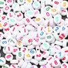 4*7mm 100 Piezas/Paquete Cuentas de Letras Inglesas Acrílicas Cuentas Sueltas Cuentas Planas Venta al por Mayor DIY Pulseras de Cuentas de Educación Temprana para Niños