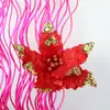 Novas flores de Natal Decorações de árvore de Natal Decorações para reunião de festa Cores vibrantes Flores artificiais Acessórios para arranjos florais