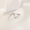 Anillo ECG de Zirconia, Anillo Creativo y de Moda con Índice de Frecuencia Cardíaca Irregular, Anillo de Ola Exagerado de Gama Alta