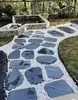 Losa de piedra azul escalones Escalones para césped de patio Almohadillas antideslizantes irregulares para pies Encimeras de piedra para pavimentar el jardín