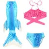 2026 Novo Maiô Cauda de Sereia Três Peças Roupa de Banho Infantil Biquíni Separado Maiô para Fonte Termal Roupa de Banho