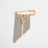 Colgante de borla con cadena de estrellas plateadas estilo europeo y americano, pasador anti-exposición para trajes, accesorio de modificación para el dobladillo de jeans