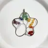 Joyería de comercio exterior piedra natural cristal piedra de colores grava árbol de la vida colgante estrella de seis puntas colorida Yu humanoide collar