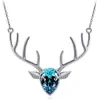 Collar de moda transfronterizo con colgante de cristal creativo al por mayor Amazon wish AliExpress cadena para suéter con cabeza de ciervo para mujer