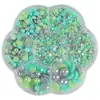 Conjunto de Caixa de Flores de Ameixa Pérola Artificial Semicírculo Ab Colorido Patch para Unha de Base Plana Cor Mista Acessórios de Joia Capa de Celular DIY