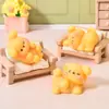 Acessórios de Pelúcia de Desenho Animado de Golden Retriever Pequeno, Decorações Artesanais DIY, Chaveiros de Bolsa, Enfeites de Mesa para Casa de Boneca
