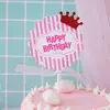 Tarjeta para decorar pastel de cumpleaños se puede insertar niños adulto corona suministros para fiesta de cumpleaños tarjeta de bendición bandera