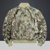Jaqueta de Voo com Gola Baseball Piloto da Força Aérea Jaqueta Única Uniforme de Baseball Masculino Jaqueta Tática Camuflada Masculina