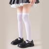 Calcetines Medios JK de Viento Blanco y Negro Estilo Japonés Hasta la Rodilla Ligera Presión Aspecto Delgado Calcetines para Piernas Calcetines para Piernas de Niñas Rayados Deportivos Universales