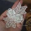 Requintado Organza Estéreo Bordado Flores Renda com Miçangas DIY Joias Véu Acessórios Vestido de Noiva