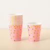 Vaso de papel desechable exclusivo transfronterizo de 9 oz de venta caliente con puntos dorados, fiesta de cumpleaños al por mayor, plato de papel de lunares, vaso de papel