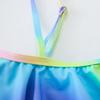 Traje de Baño para Niñas Color Arcoíris 2025 Lindo Hombro Cruzado Traje de Baño de Spa para Niñita