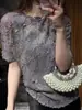 Camiseta Plisada de Manga Corta para Mujer 2026 Nueva Moda Versátil Elegante Vestido de Verano de Cuello Medio Alto con Pliegues Prensados a Mano