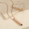 Joyería de Acero Inoxidable Transfronteriza Temu Modelo Nuevo Silbato de Respiración Inclinado para Meditación Collar de Acero de Titanio Accesorio para Mujeres para Mindfulness Alivio del Estrés