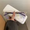 Estilo Coreano Nuevo Marco Grande Marco Cuadrado Marco Transparente Celebridad de Internet Gafas Lisas para Mujer con Gafas para Miopía Gafas Planas Anti-Luz Azul para Hombre