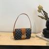 Bolso de Cuadros Florales Vintage para Mujer 2024 Primavera y Verano Nuevo Retro Color de Contraste Bolso Cuadrado Pequeño Estilo Hong Kong Versátil Casual Bolso de Hombro