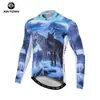Ropa de Ciclismo de Otoño Xingheng Montaña de Nieve Nueva Ropa y Pantalones de Ciclismo Transpirables Ropa de Ciclismo Estampada Top Largo