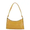 Bolsa de mão texturizada popular deste ano para mulheres, novo modelo outono 2026, bolsa de ombro cor sólida com padrão de crocodilo, bolsa de ombro da moda