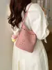 Bolso Cruzado Coreano para Mujer 2026 Nueva Moda de Verano Bolso Cubo Calado Gran Capacidad Bolso Cruzado