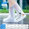 Cubrezapatos de lluvia para niños, impermeables, antideslizantes, engrosados, resistentes al desgaste y a la lluvia, cubrezapatos altos para niños y niñas, botas de lluvia de silicona para días lluviosos