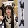 Diadema de Cinta de Encaje con Lazo Estilo Gótico Oscuro Femenina Lolita Tocado con Alas de Gama Alta Accesorio para el Cabello de Ángel