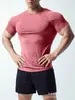 Talla transfronteriza EE. UU./UE En stock Deportivo Iónico Elástico Ajustado Casual Secado Rápido Running Cuello Redondo Manga Corta Top T