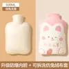 Funda de dibujos animados de felpa para bolsa de agua caliente disponible en tamaños pequeño, mediano y grande, funda aislante de pelo largo, calentador de manos de imitación de pelo de conejo para bolsa de agua caliente