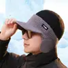 Novo Chapéu de Malha Masculino de Inverno, Boné de Beisebol Quente com Forro de Lã, Chapéu de Lã Elástico Espessado de Puxar, Chapéu à Prova de Vento e Frio