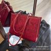 Bolsa Roja Grande de Gran Capacidad Portátil para Viajes Diarios para Mujer 2026 Nuevo Estilo de Moda Estilo Chino Bolsa de Boda Bolso Tote