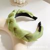 Diadema Trenzada de Gasa Celebridad de Internet Nueva Fresca Color Sólido Diadema Vintage Lavado de Cara Borde Ancho Hebilla de Acabado Accesorios para Cabello Roto