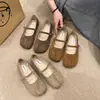 Zapatos planos de mujer estilo francés 2026 nuevo modelo para primavera y otoño, zapatos versátiles de suela blanda con pedrería, punta redonda, corte bajo, producto nuevo
