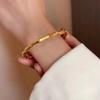 Joyería de Oro Arena Vietnamita, Brazalete de Bambú Nicho de Lujo Ligero, Brazalete Push-Pull para Mujer, Venta al por Mayor de Pulseras de Oro de Alta Gama