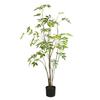 Planta Verde Grande de Simulación para Piso Pera Huanghua en Maceta Mueble para el Hogar Decoración de Interiores Árbol de Simulación Plantas de Viento Silencioso